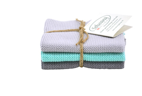 Küchentücher - Grau/Türkis