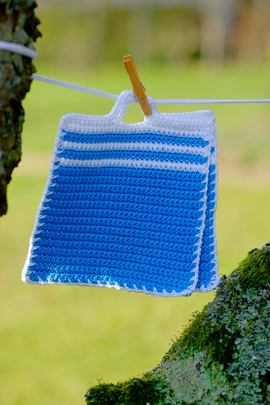 Blue Ocean - Material Baumwolle, selbstgehäkelt - 1 Paar